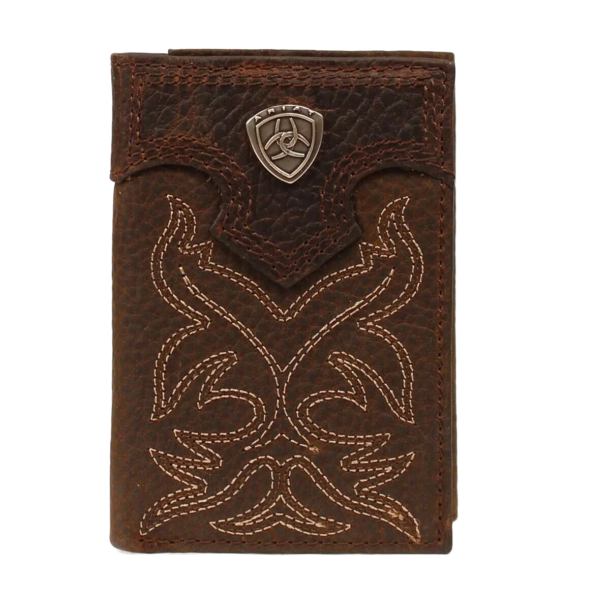 Ariat Brown Tri-fold Rodeo Wallet with Shield Logo A3511002