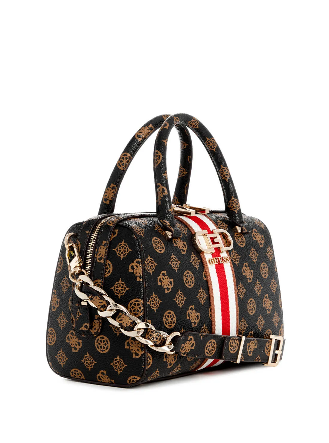 Brown Logo Nelka Satchel Bag