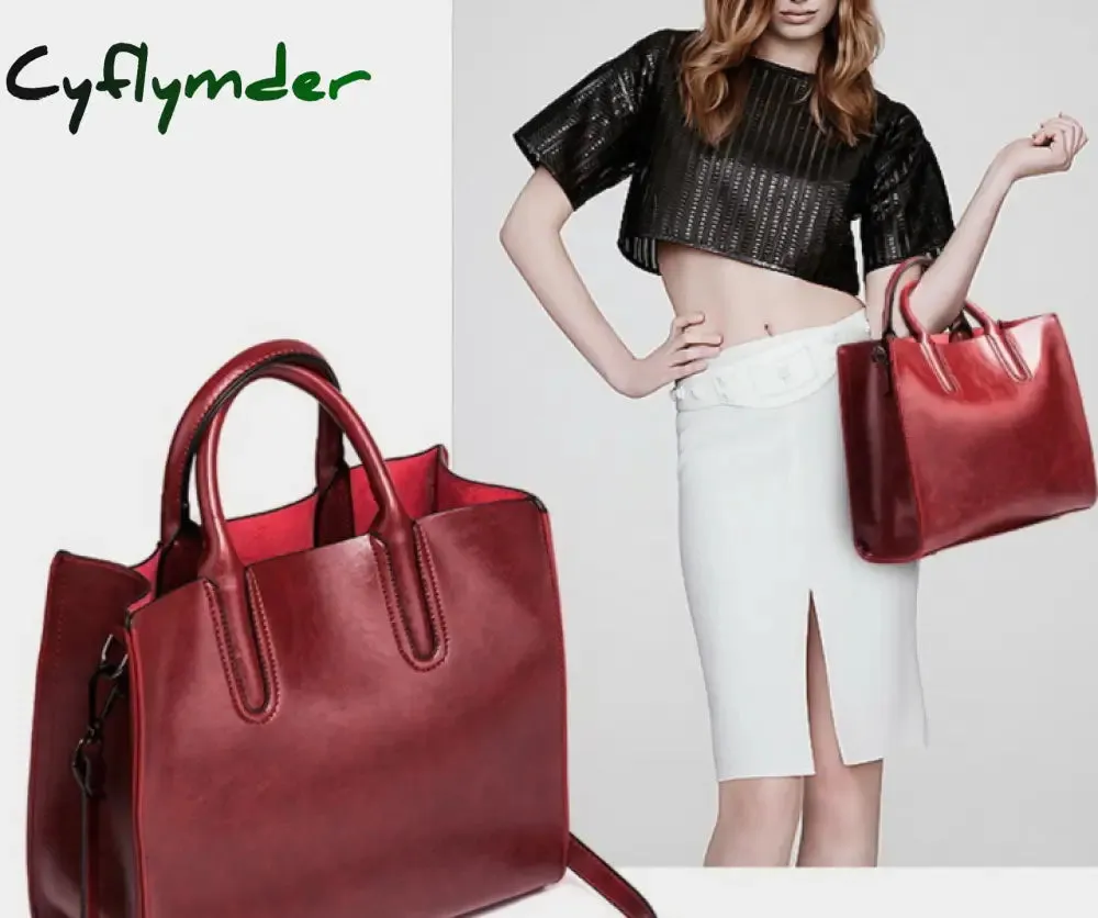 Cyflymder Women Leather Bags Famous Brands Handbag Casual Female Bag Trunk Tote Ladies Shoulder Bag Large Messenger Bag  Large Capacity