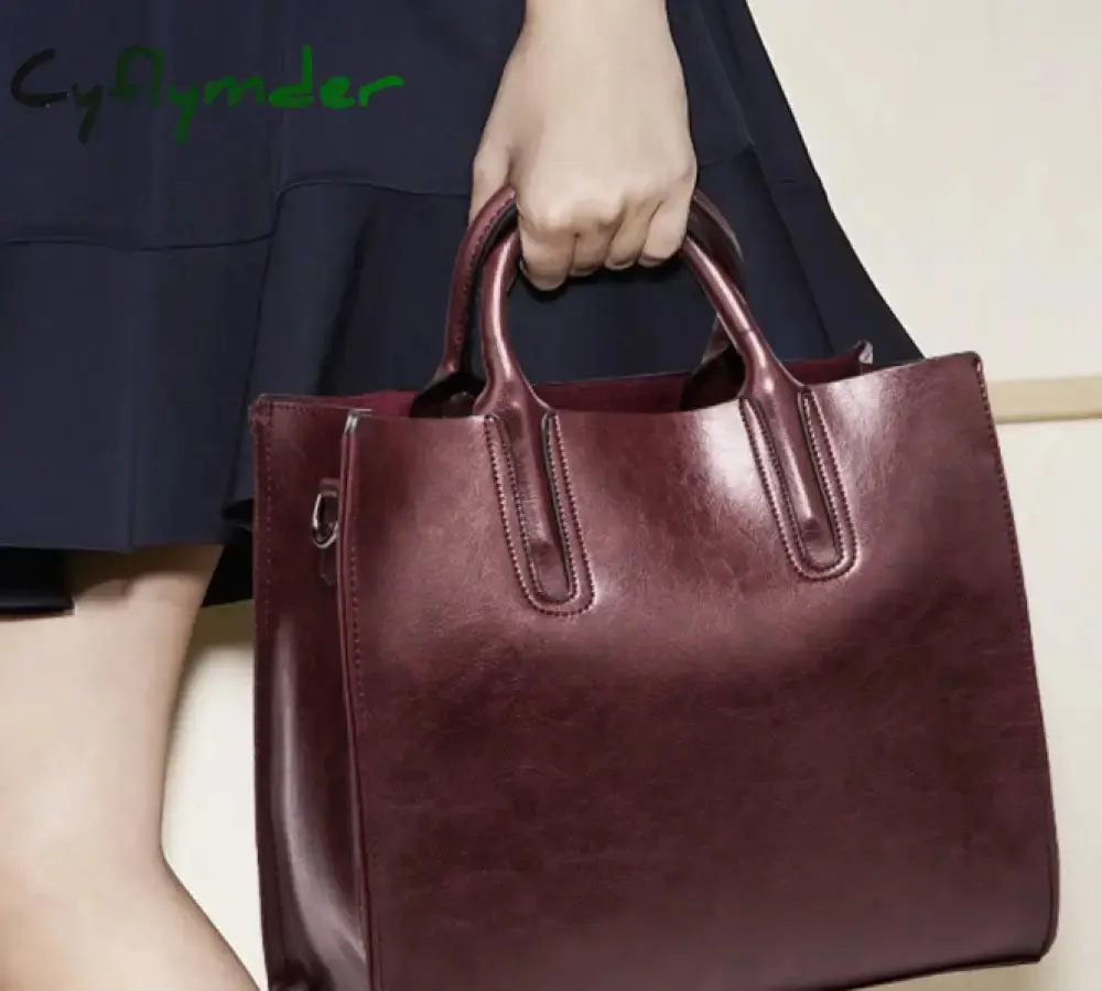 Cyflymder Women Leather Bags Famous Brands Handbag Casual Female Bag Trunk Tote Ladies Shoulder Bag Large Messenger Bag  Large Capacity