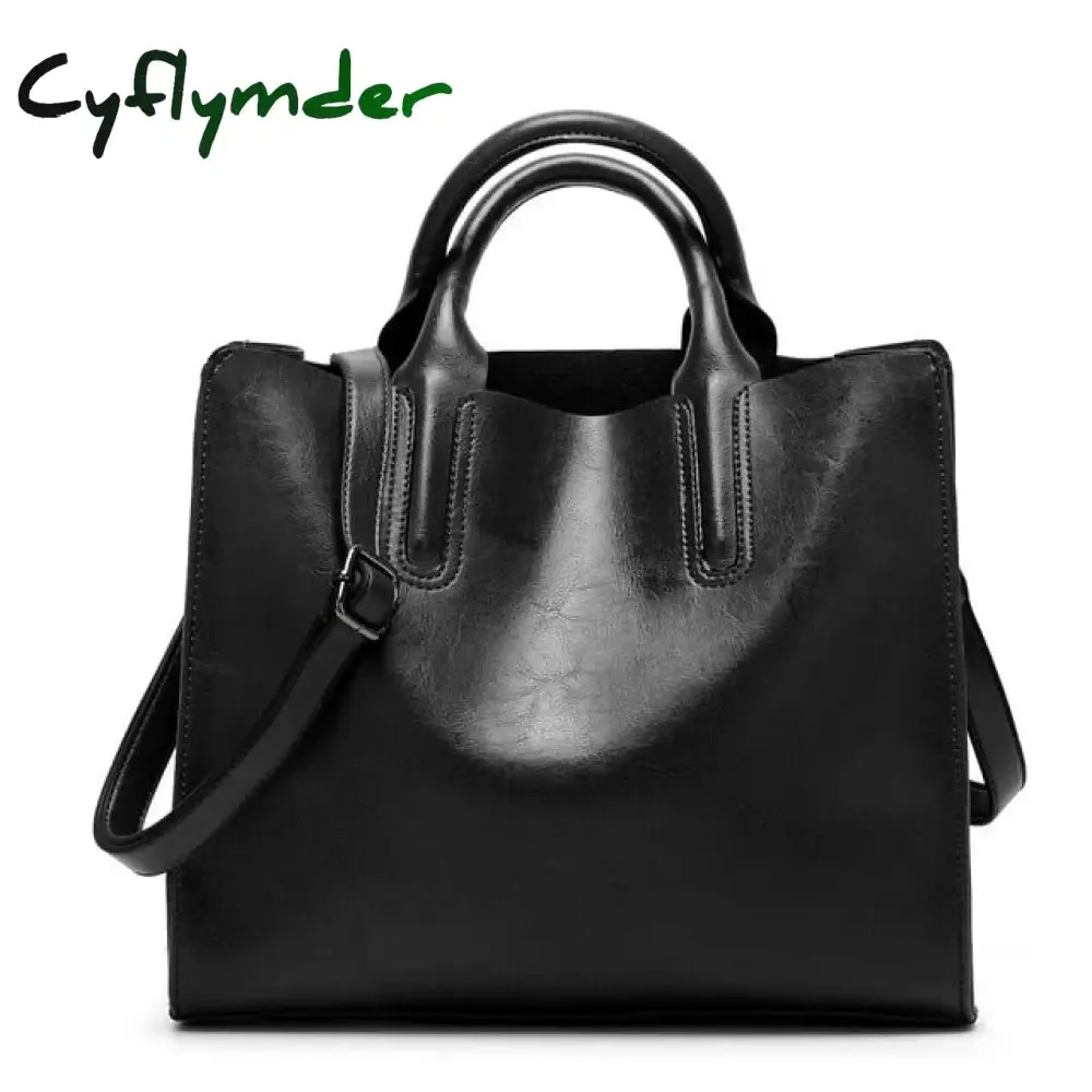 Cyflymder Women Leather Bags Famous Brands Handbag Casual Female Bag Trunk Tote Ladies Shoulder Bag Large Messenger Bag  Large Capacity