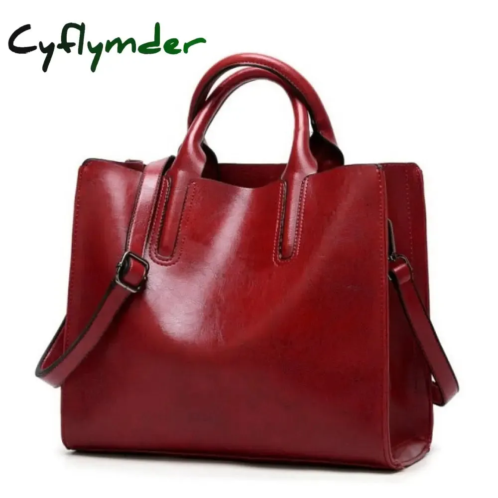 Cyflymder Women Leather Bags Famous Brands Handbag Casual Female Bag Trunk Tote Ladies Shoulder Bag Large Messenger Bag  Large Capacity