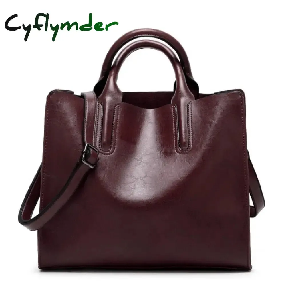 Cyflymder Women Leather Bags Famous Brands Handbag Casual Female Bag Trunk Tote Ladies Shoulder Bag Large Messenger Bag  Large Capacity