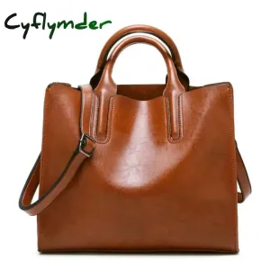 Cyflymder Women Leather Bags Famous Brands Handbag Casual Female Bag Trunk Tote Ladies Shoulder Bag Large Messenger Bag  Large Capacity