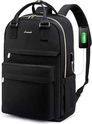 LOVEVOOK Laptop Backpack for Women, 17.3 Inch Laptop Bag with USB Port Fashion Waterproof Backpacks Teacher Nurse Stylish Travel Bags Vintage Daypacks Bookbag for College School Work