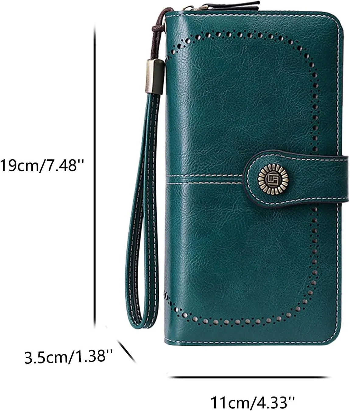 Rfid Wallet Women, Leather Wallet Wristlet, Bifold Rfid Blocking Zip Around Large Capacity Credit Card Holder Clutch Purses