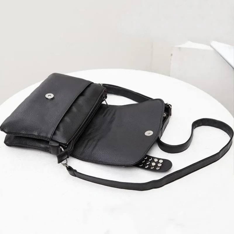 Rivet PU Leather Skull Punk Crossbody Purse