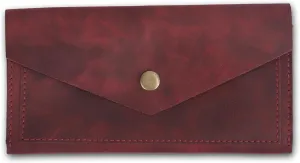 The Antiq Leather Money Bag Wallet for Women Reusable Budget Organizer Retro Clutch Wallet Vintage Cash Envelope Leather Cash Envelope Travel Currency Organizer Handmade Long Utility Pouch, Red,