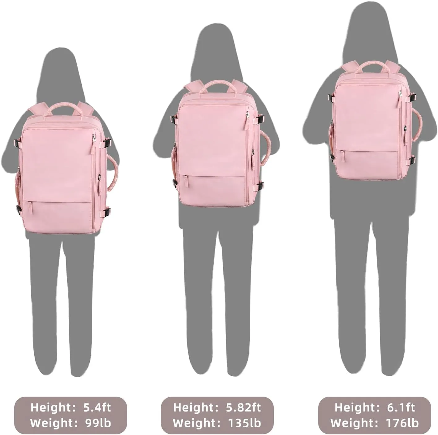 Travel Backpack for Women, Large Carry On Backpack, Waterproof, 17.3 Inch Laptop Backpack, College Bag, Pink
