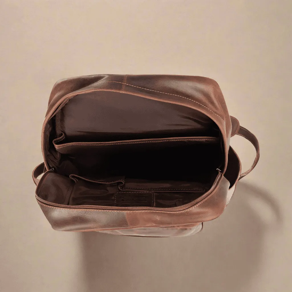 Vintage Leather Backpack Brown