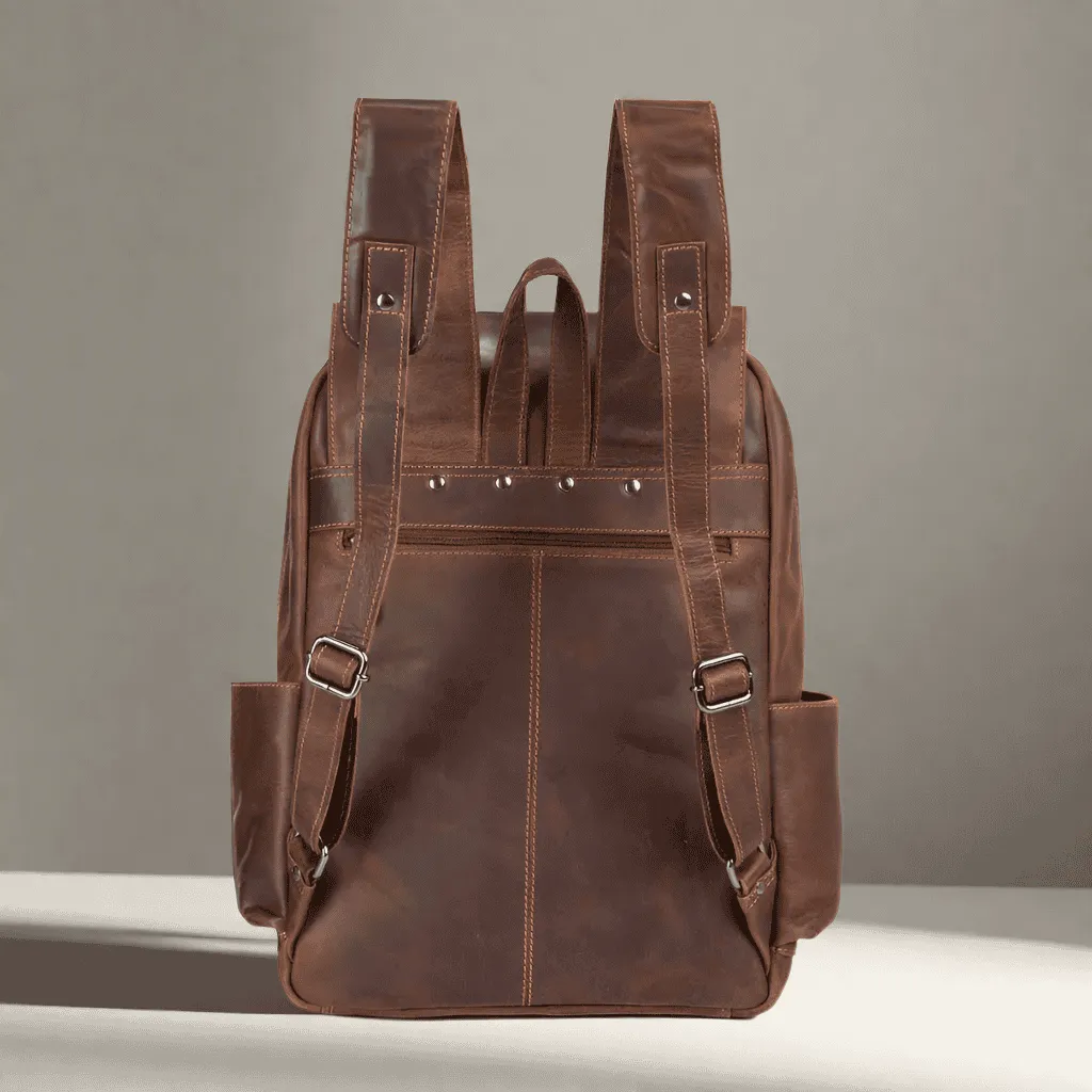 Vintage Leather Backpack Brown