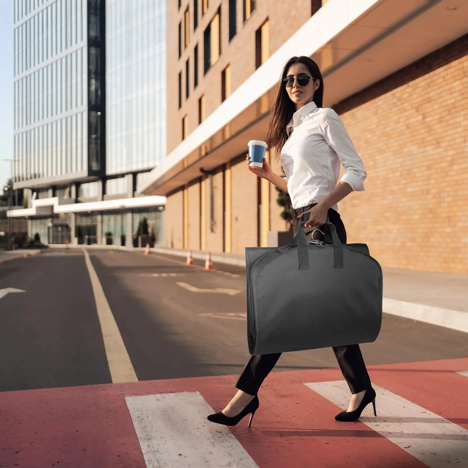 WallyBags 60 Premium Tri-Fold Travel Garment Bag with exterior pocket
